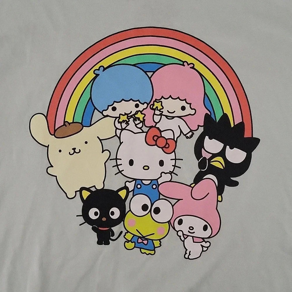 🛍Sanrio Hello Kitty & Friends Womens S/M Light Blue Long Sleeve Tee Casual‎ - Picture 2 of 4